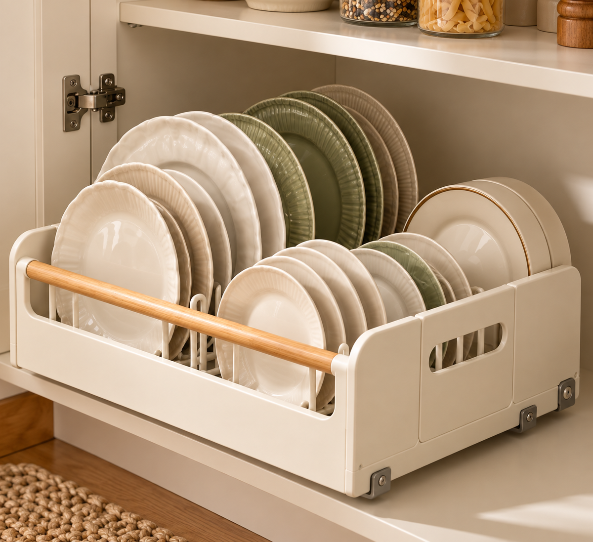Compact Cabinet Plate Organizer