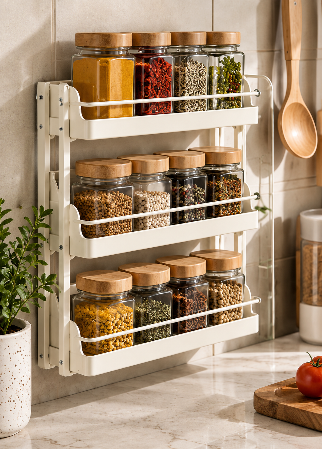 Modular Three-Tier Pantry Spice Rack
