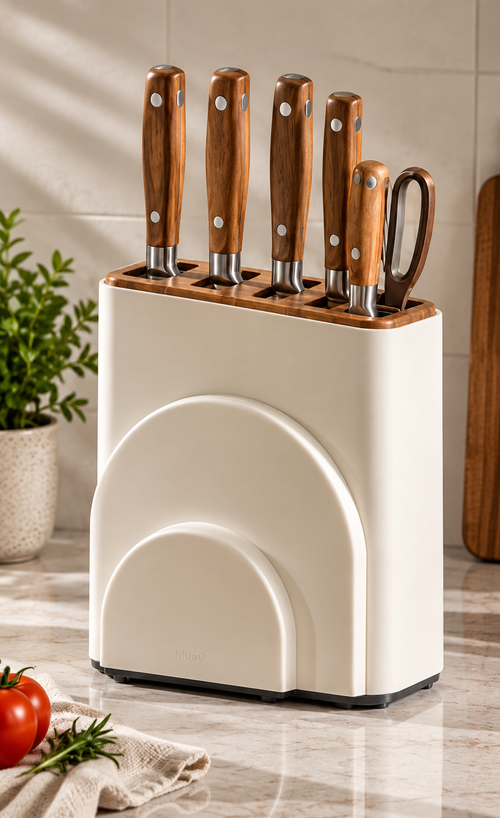 Walnut Arc Knife Storage Block